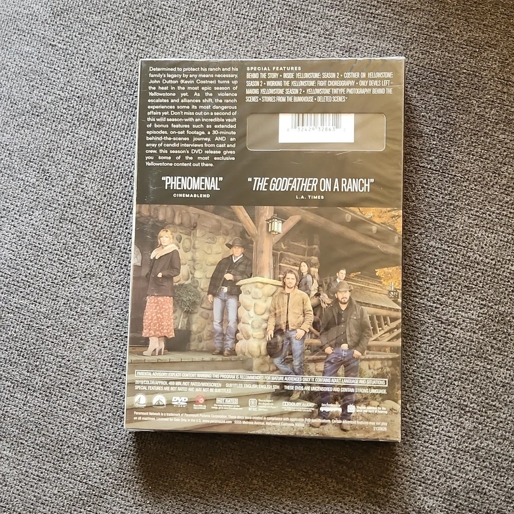 Yellowstone: Season 2 (DVD, 2019) NEW SEALED! DVDs - Picture 2 of 2